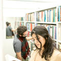 Picture of students in a library